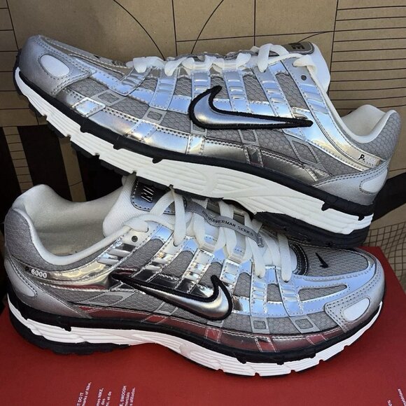 NEW Nike P-6000 Metallic Silver Black Sail CN0149-001 Men\'s Size 8.5 main image 5